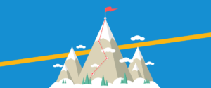 goals graphic climbing the mountain to achieve goals